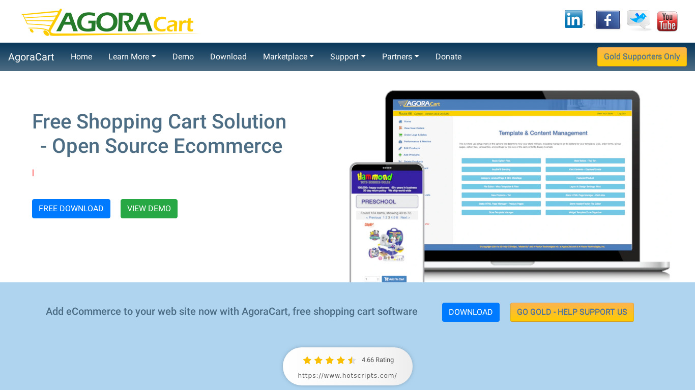 AgoraCart Landing page
