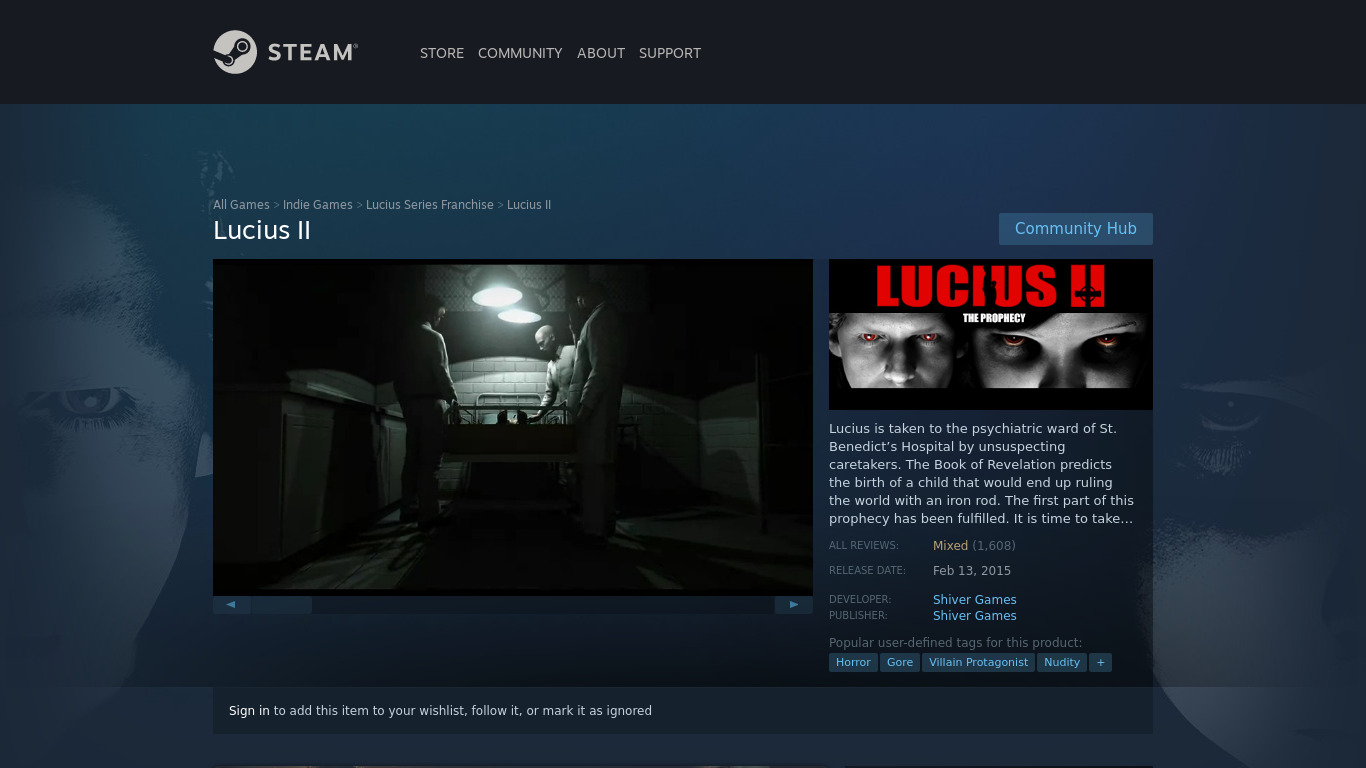 Lucius II Landing page