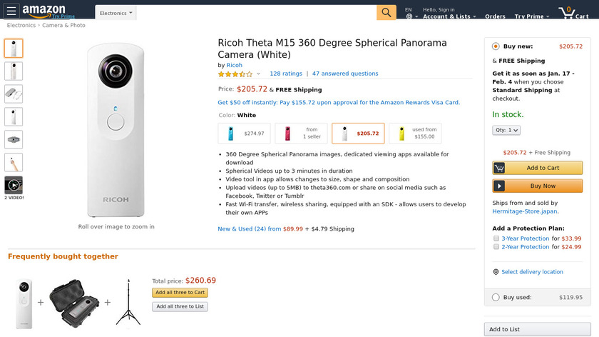 Ricoh Theta M15 Landing Page