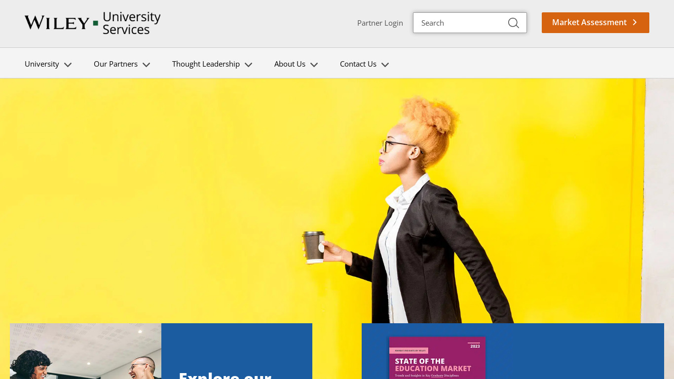 Wiley Education Services Landing page