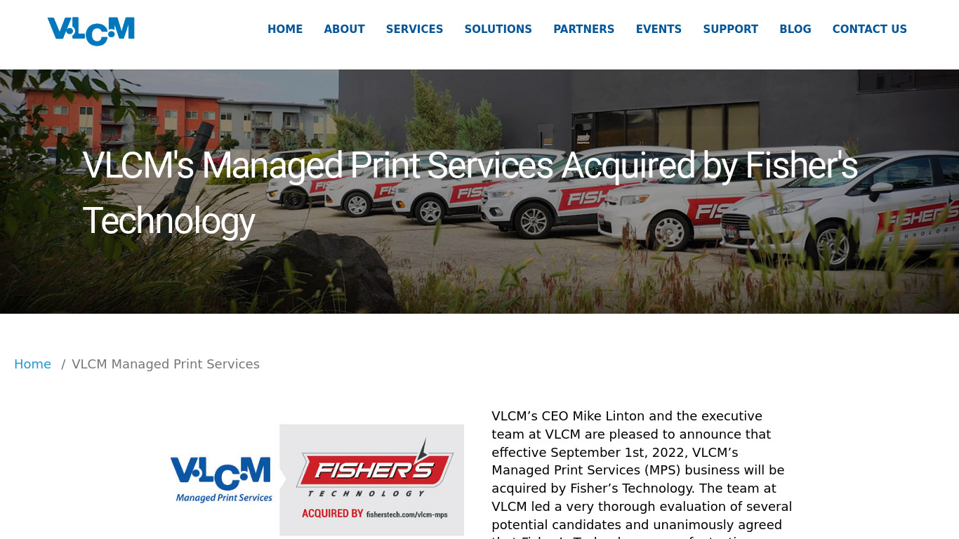 VLCM Managed Print Services Landing page