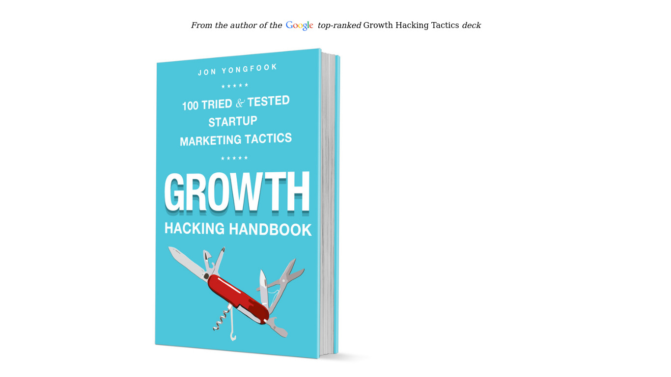 Growth Hacking Handbook Landing page