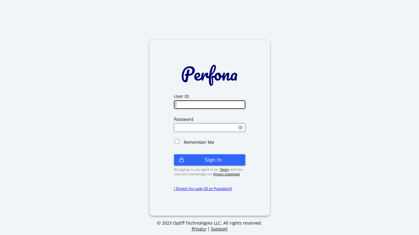 Perfona Landing page