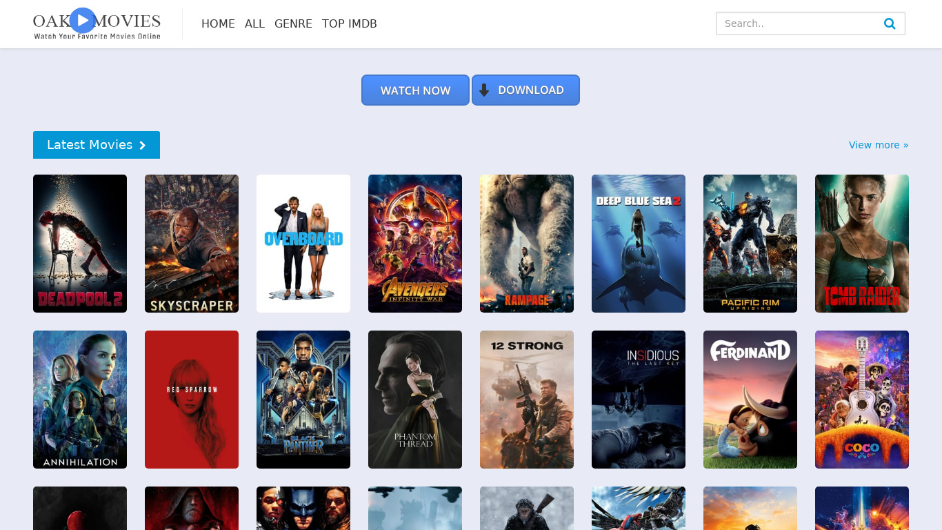 i Online Movies Landing page