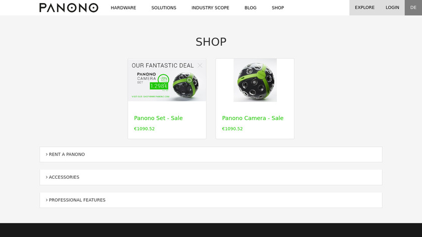 Panono Camera Landing Page