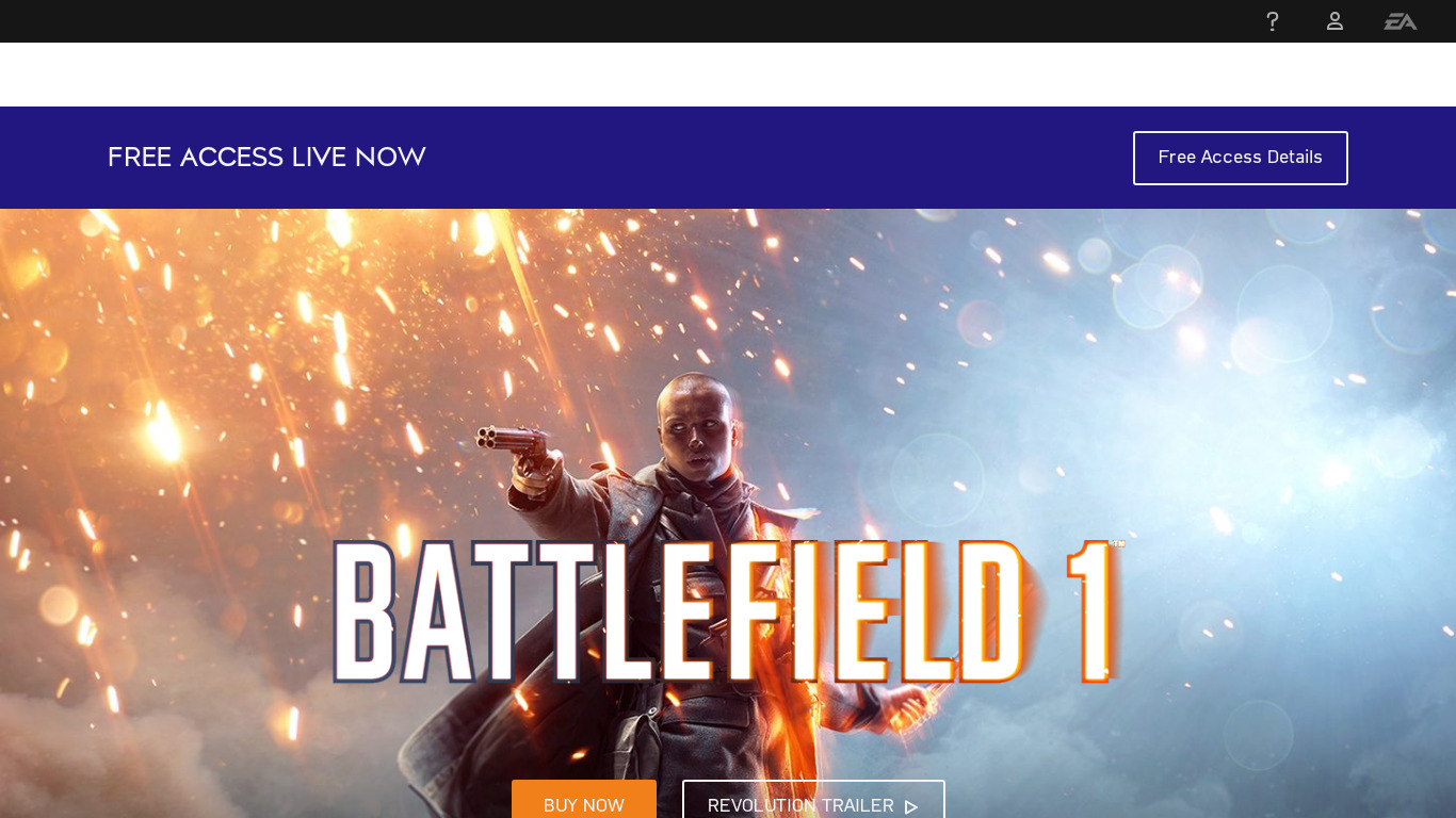 Battlefield 1 Landing page
