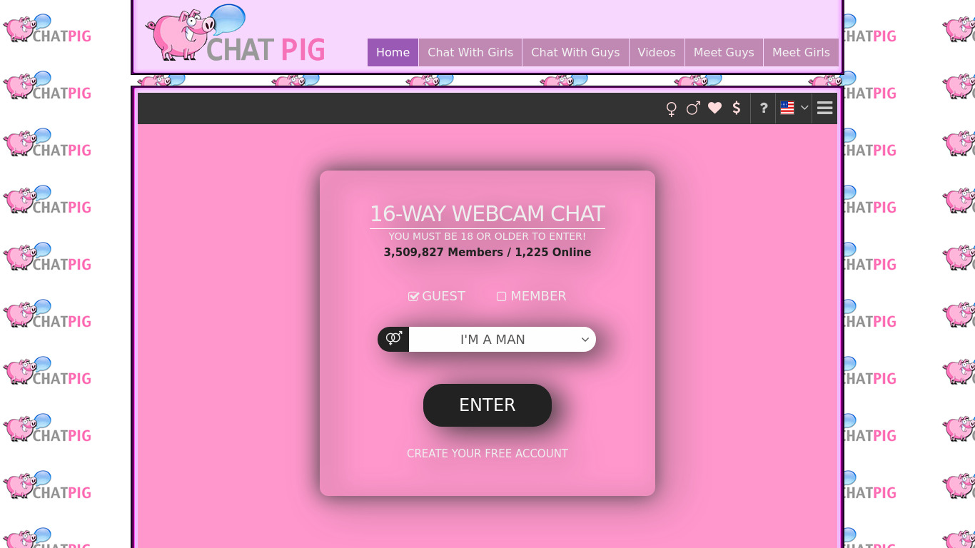 ChatPig Landing page