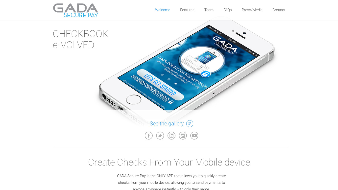 GADA Secure Pay Landing page