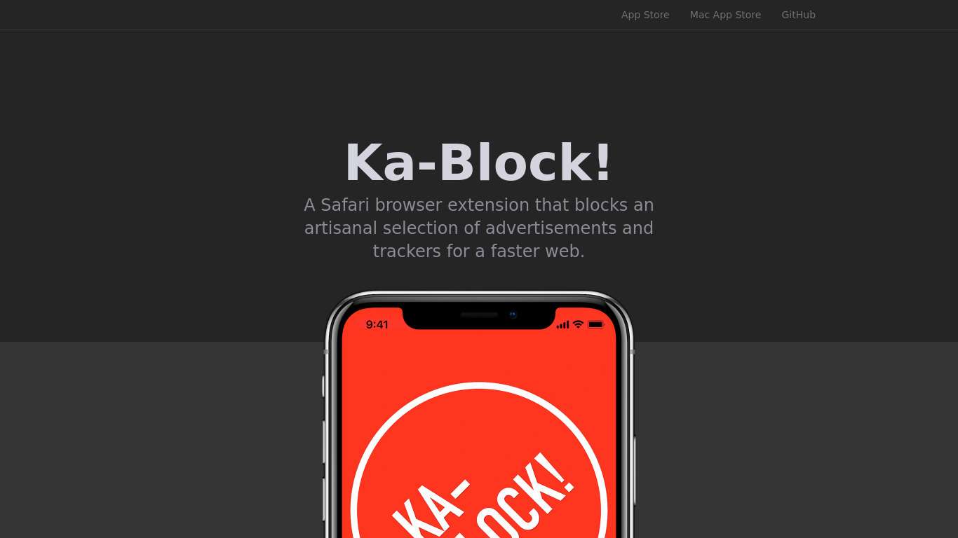 Ka-Block! Landing page