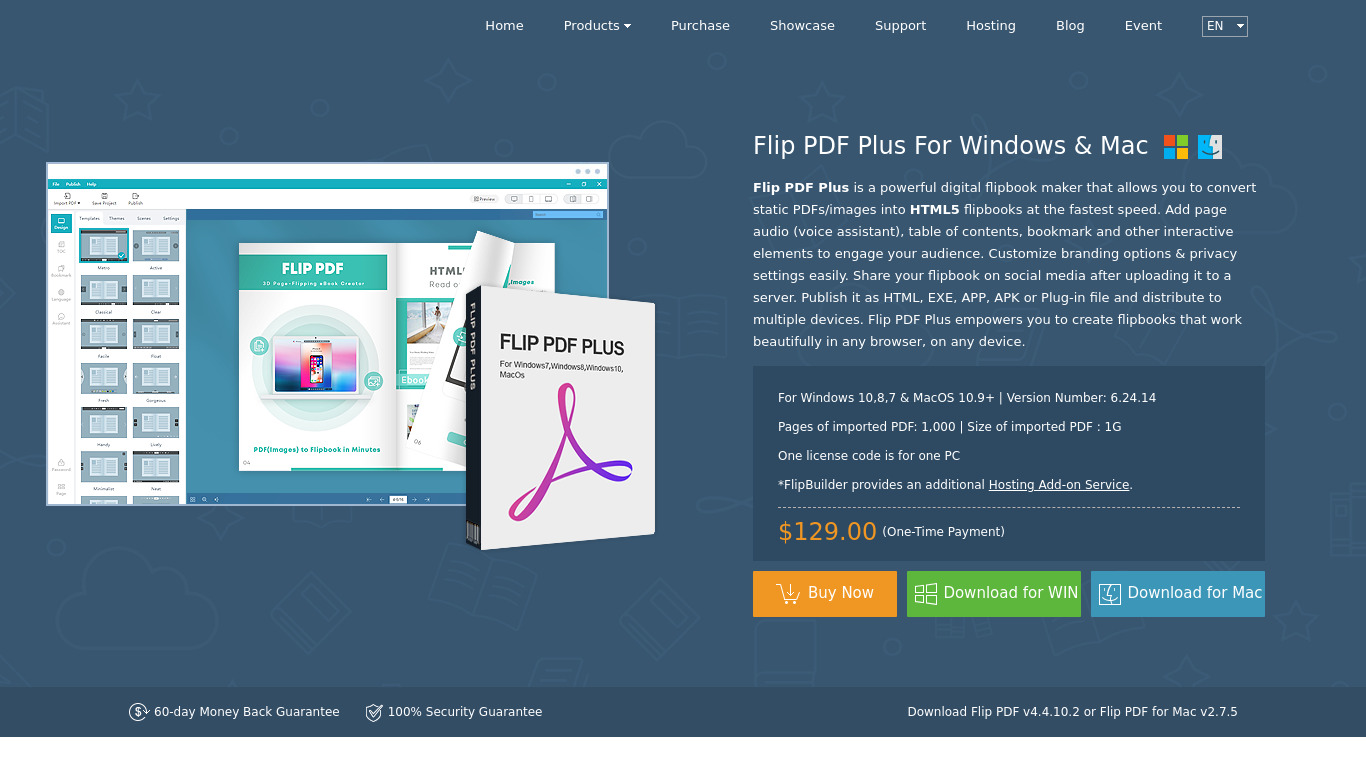 Flip PDF Landing page
