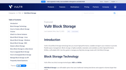 Vultr Block Storage Vultr image