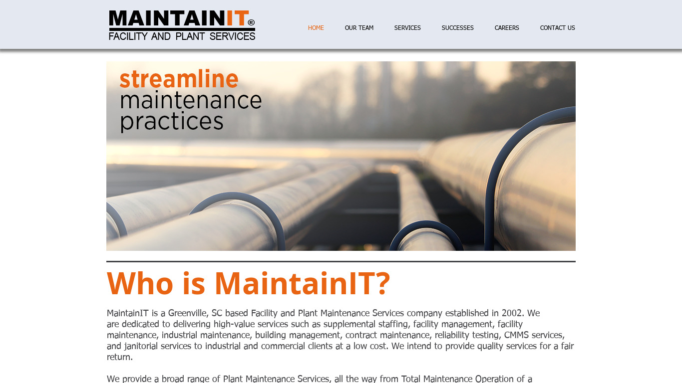 Maintain-It Landing page