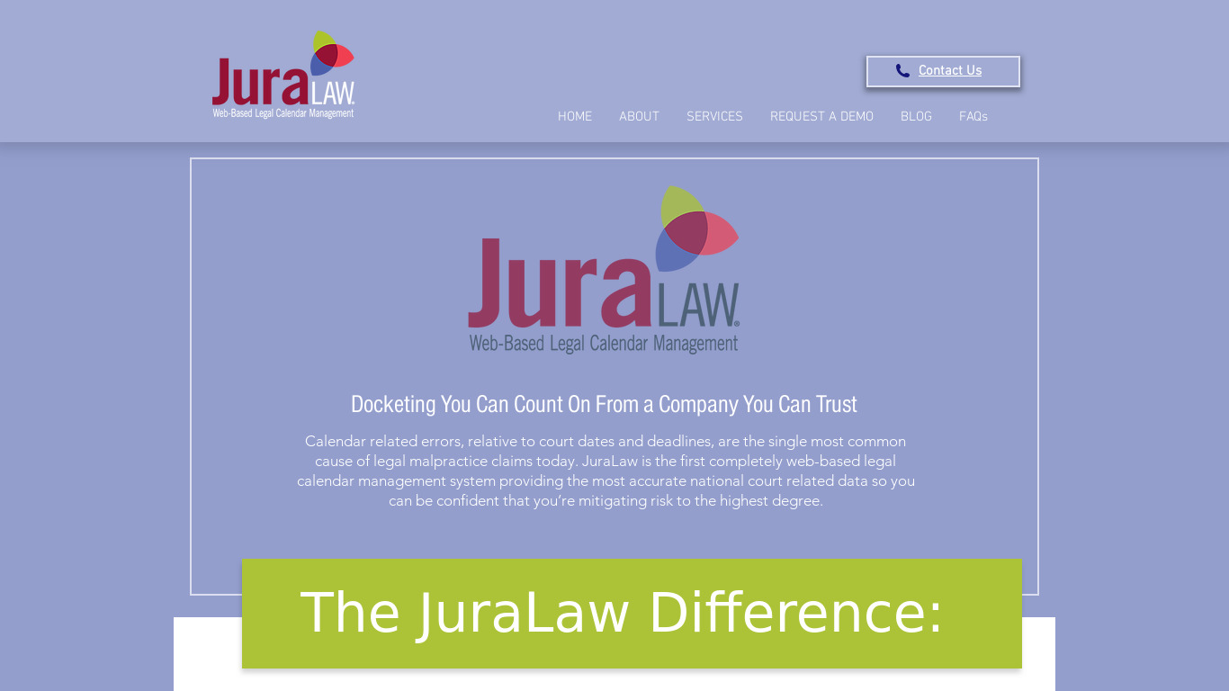 JuraLaw Landing page