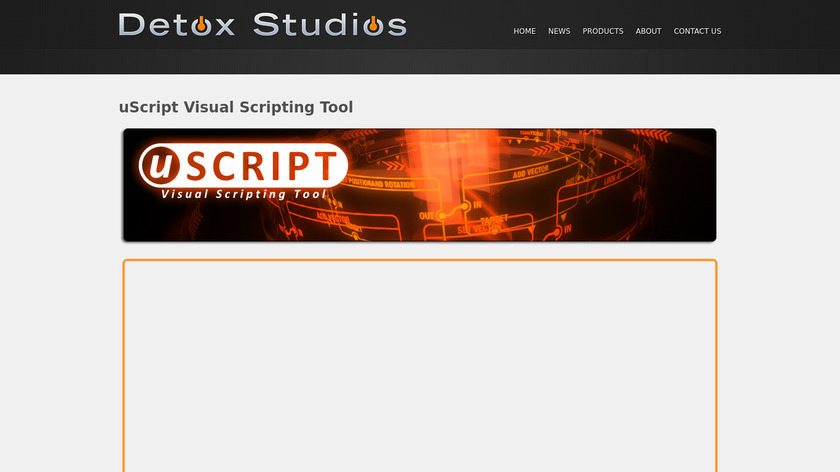 detoxstudios.com uScript + Unity3D Landing Page