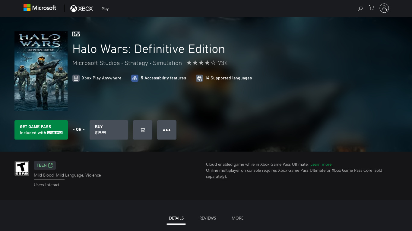 Halo Wars: Definitive Edition Landing page