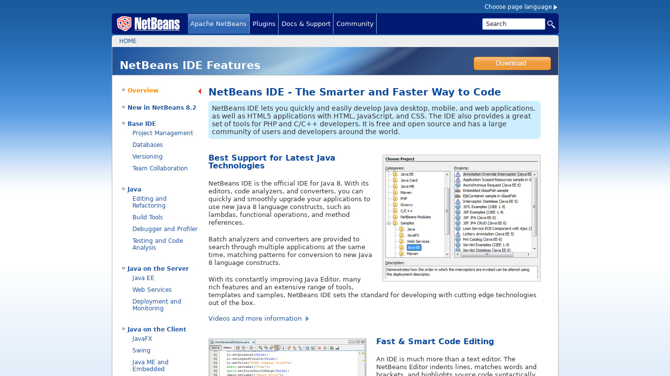 netbeans.apache.org NetBeans IDE Landing page
