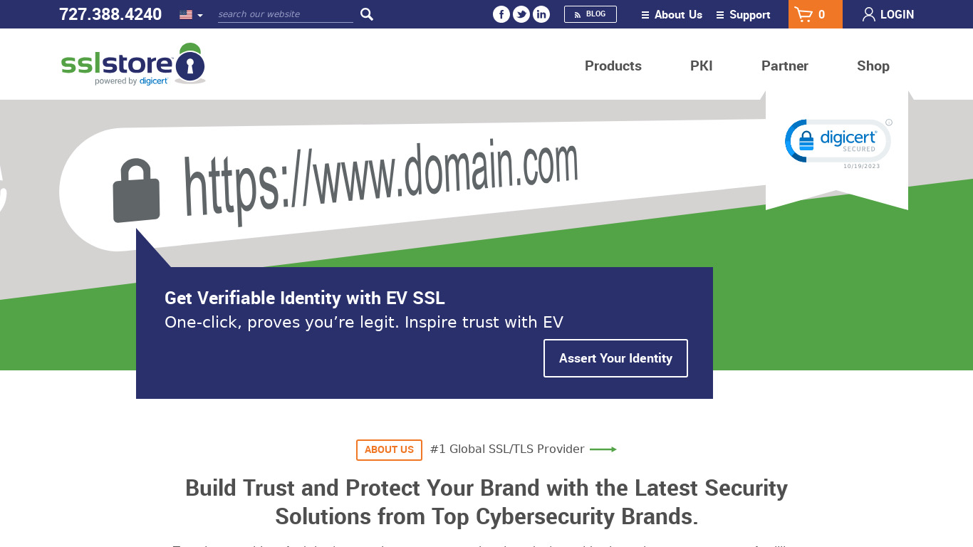 The SSL Store™ Landing page