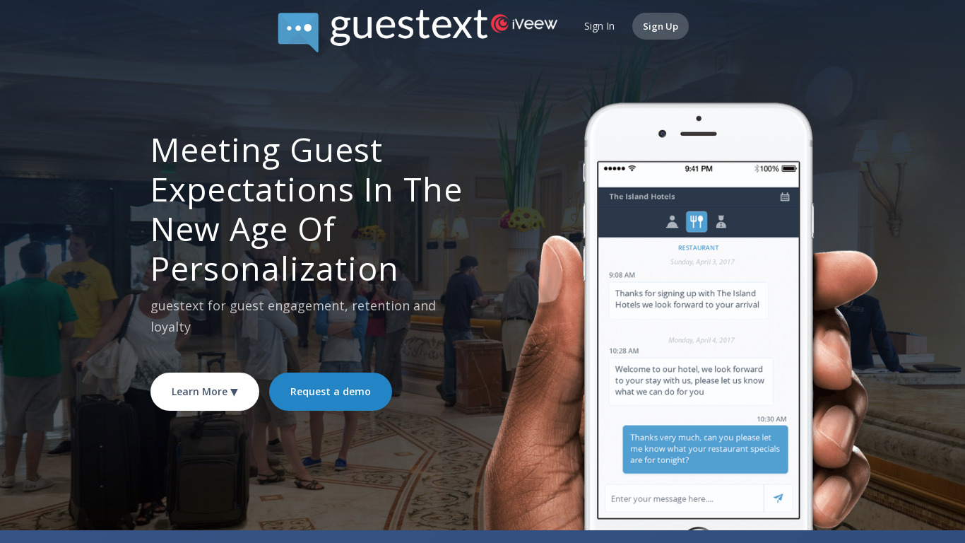 guestext Landing page