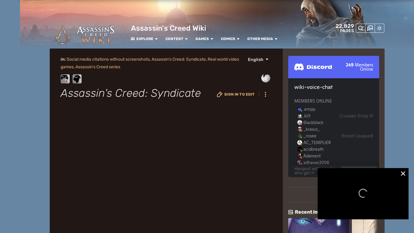 Assassin’s Creed Syndicate Landing page