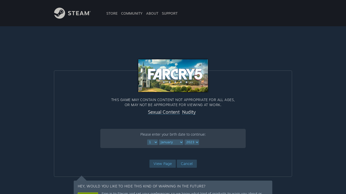 Far Cry 5 Landing page