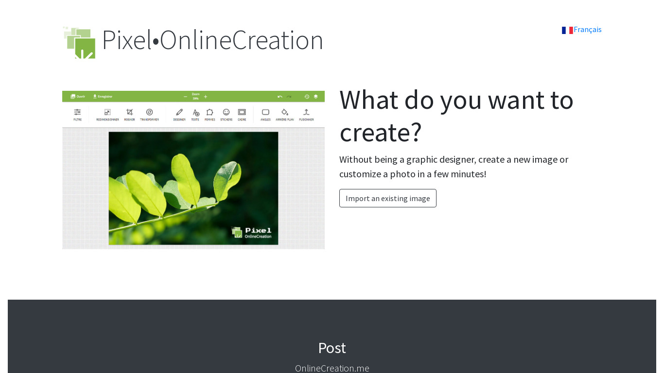 Pixel•OnlineCreation Landing page
