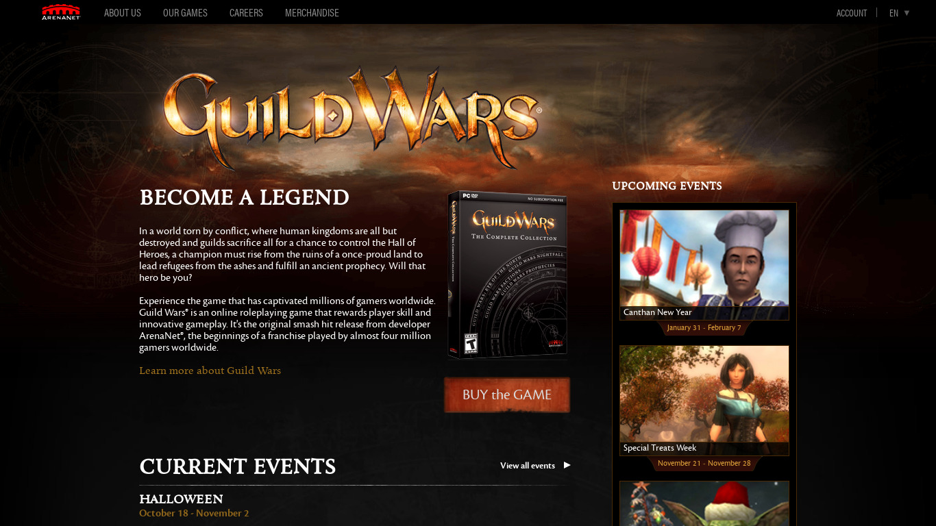 Guild Wars: Factions Landing page