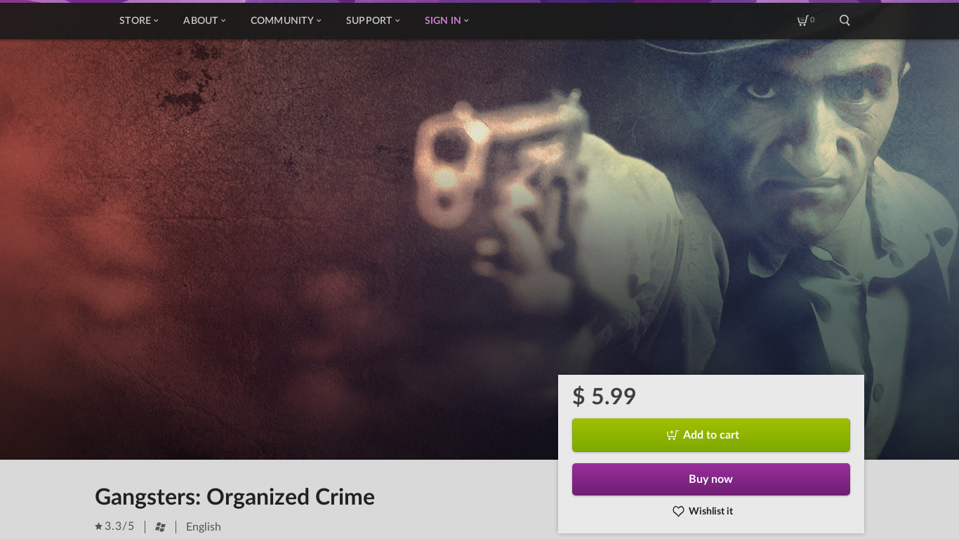 Gangsters: Organized Crime Landing page