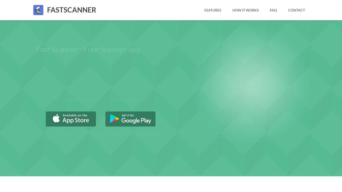 Fast Scanner App free Landing page