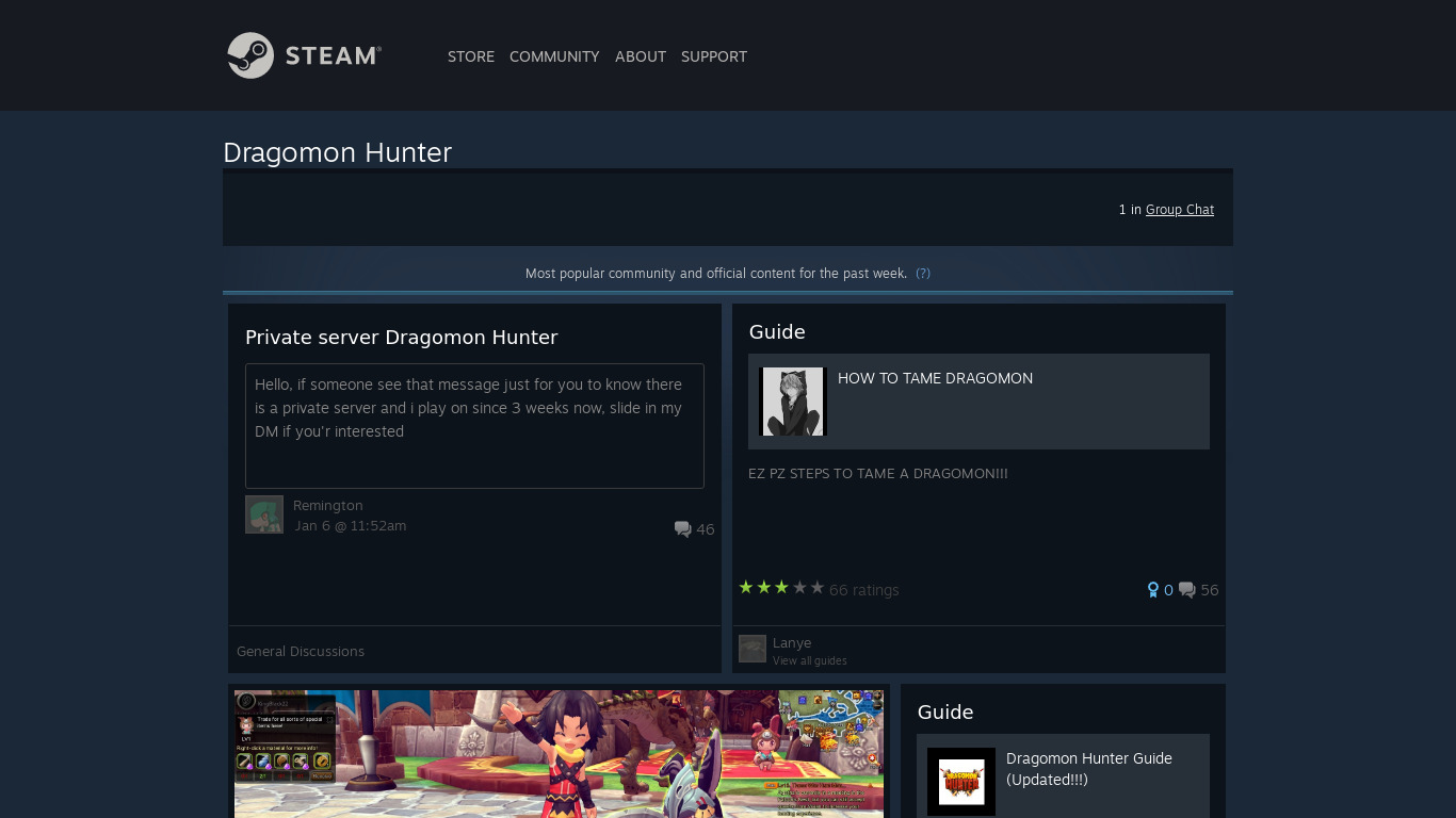 Dragomon Hunter Landing page