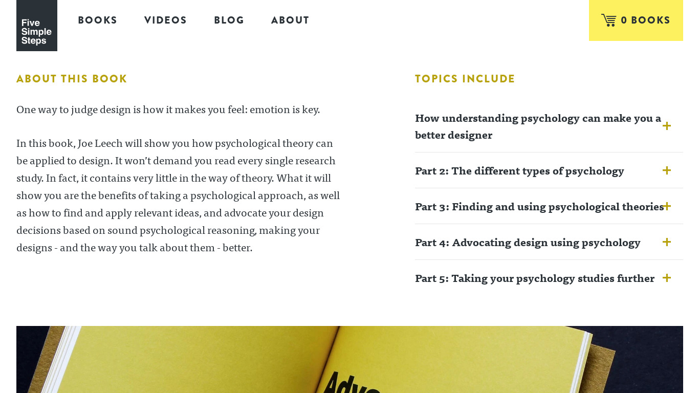 Psychology for designers Landing page