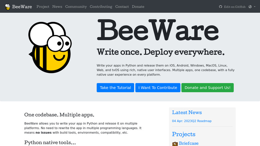 BeeWare Landing Page