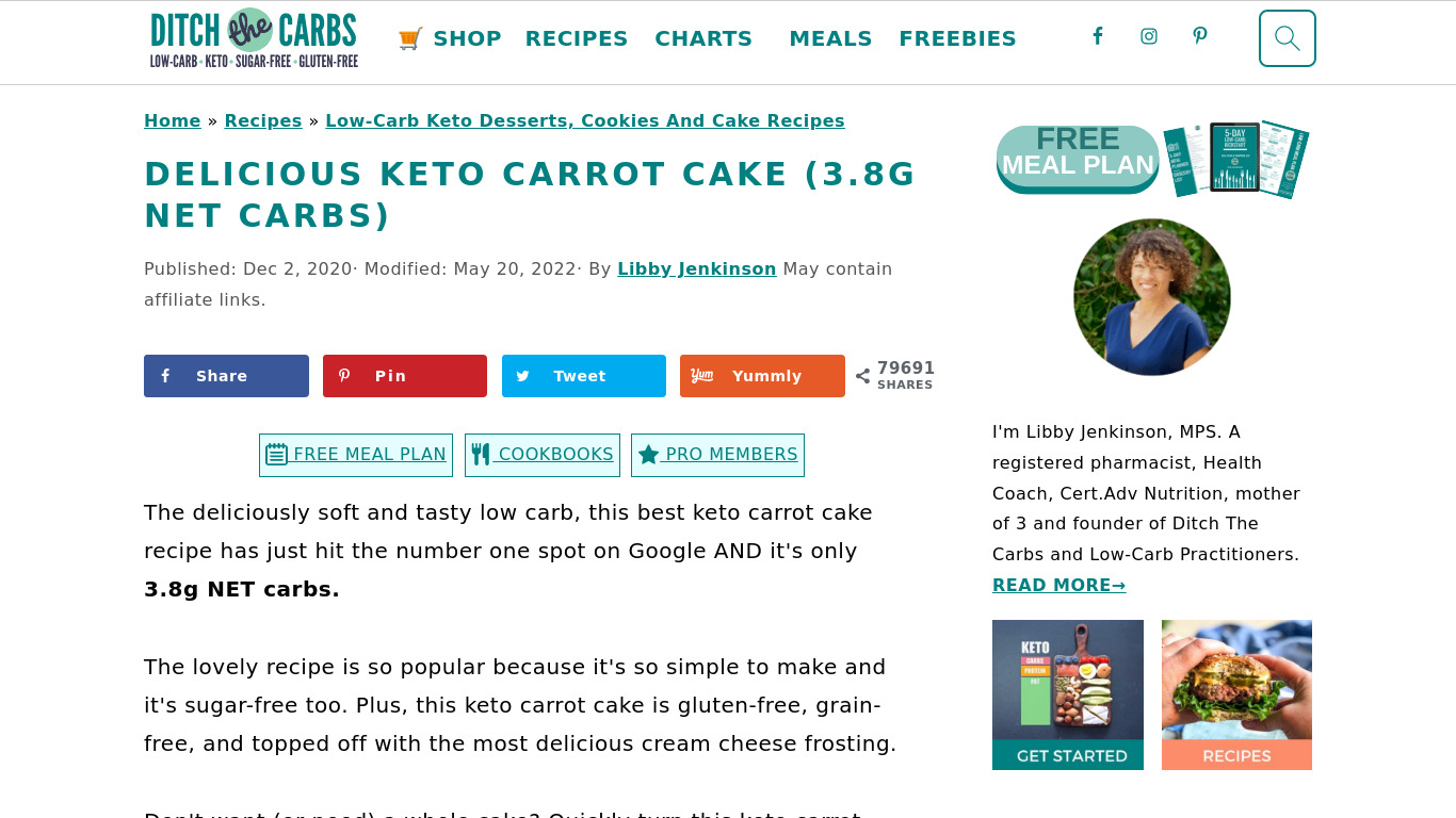 Libby's Carrot Cake Landing page