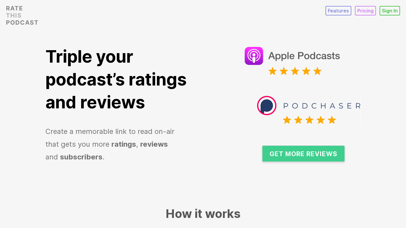 Rate This Podcast Landing page