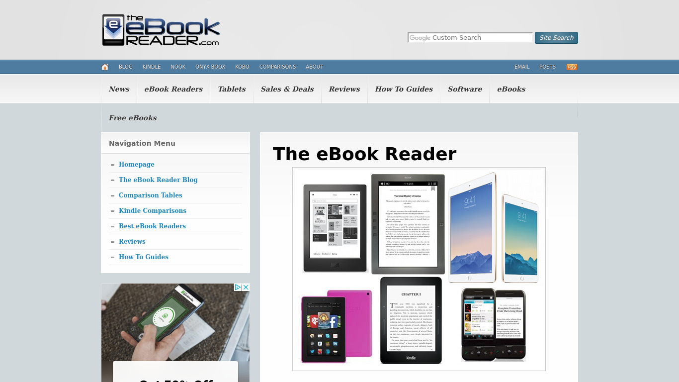 Ebook Reader Landing page