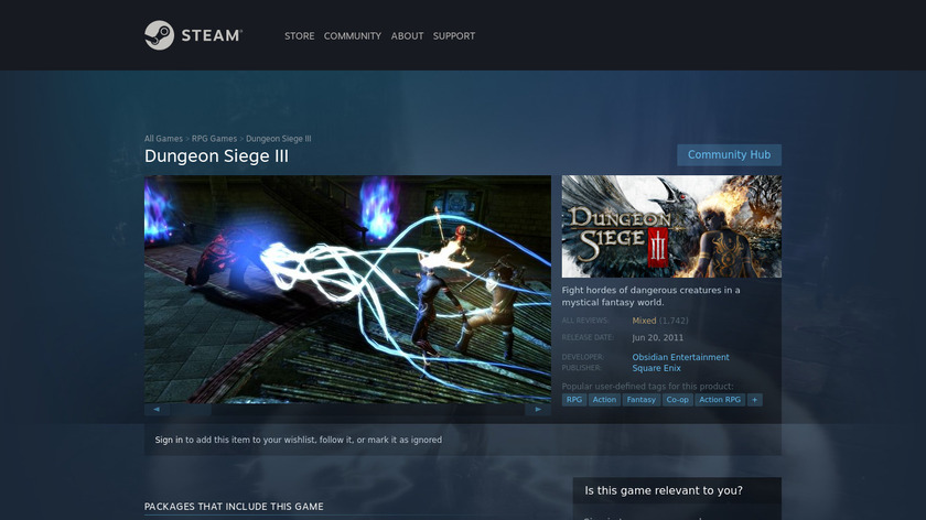 Dungeon Siege III Landing Page