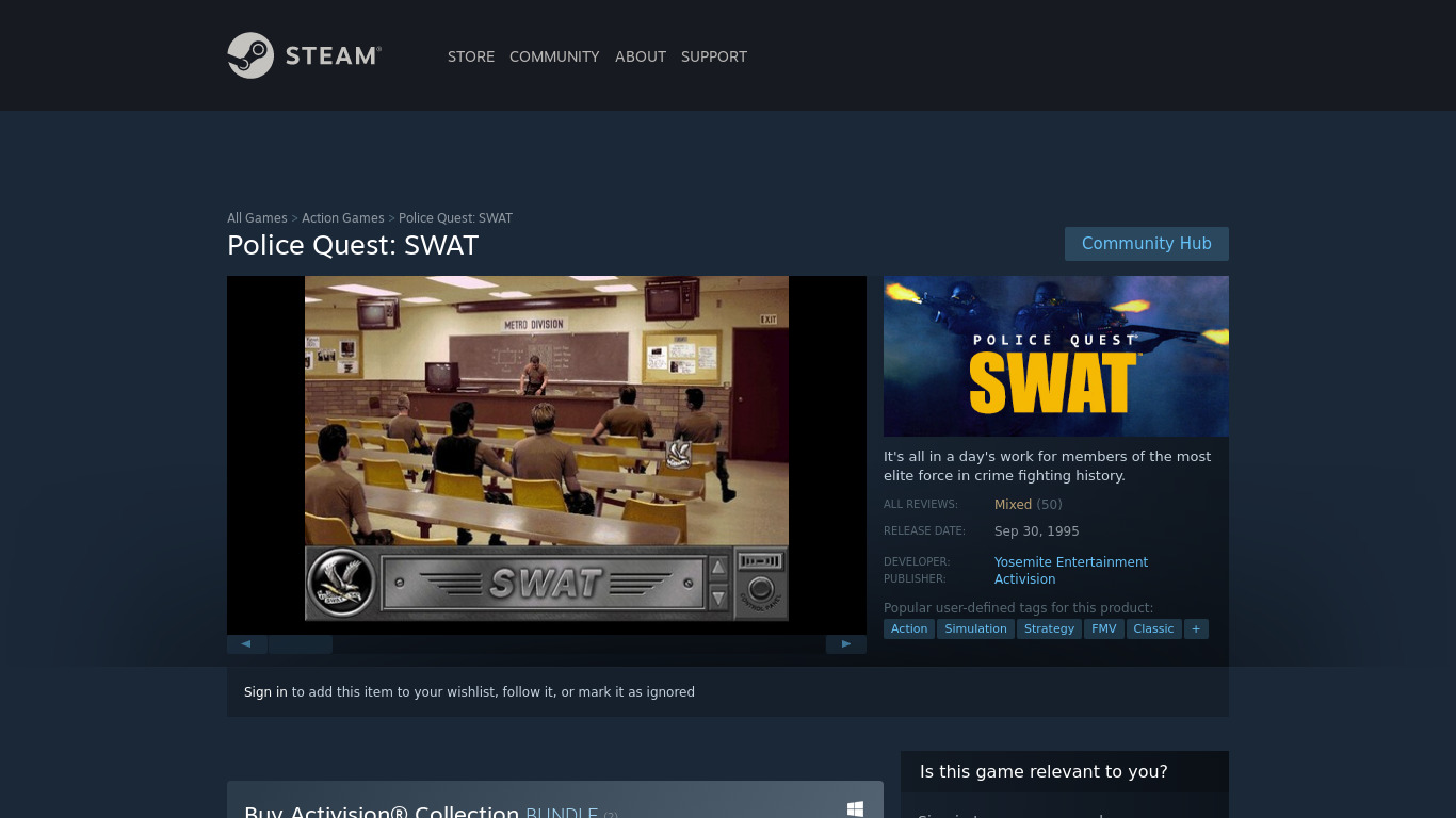 Police Quest: SWAT Landing page