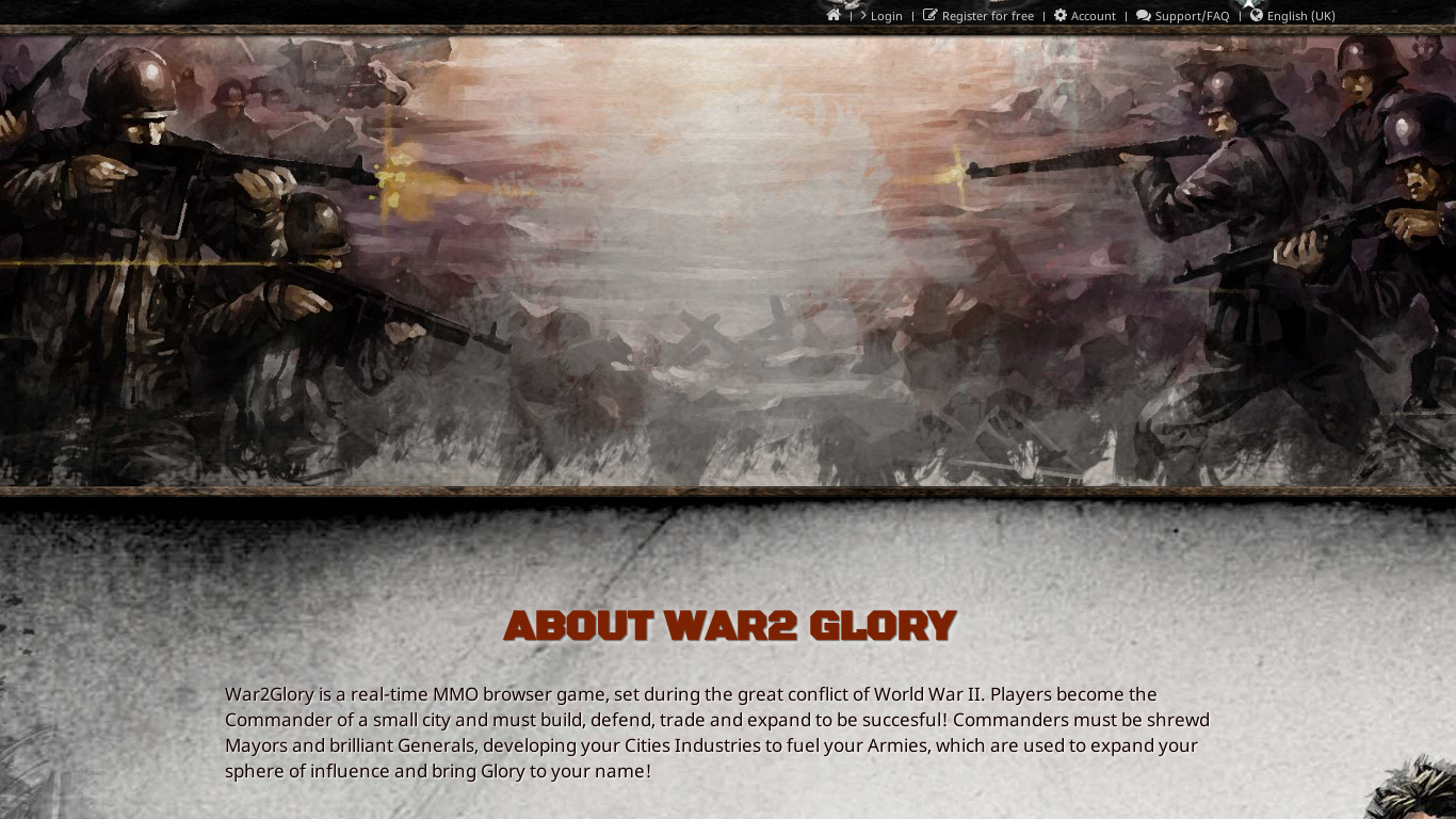 War2glory Landing page