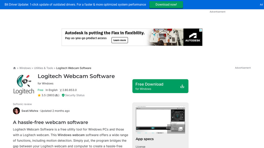 Logitech Webcam Software Landing Page