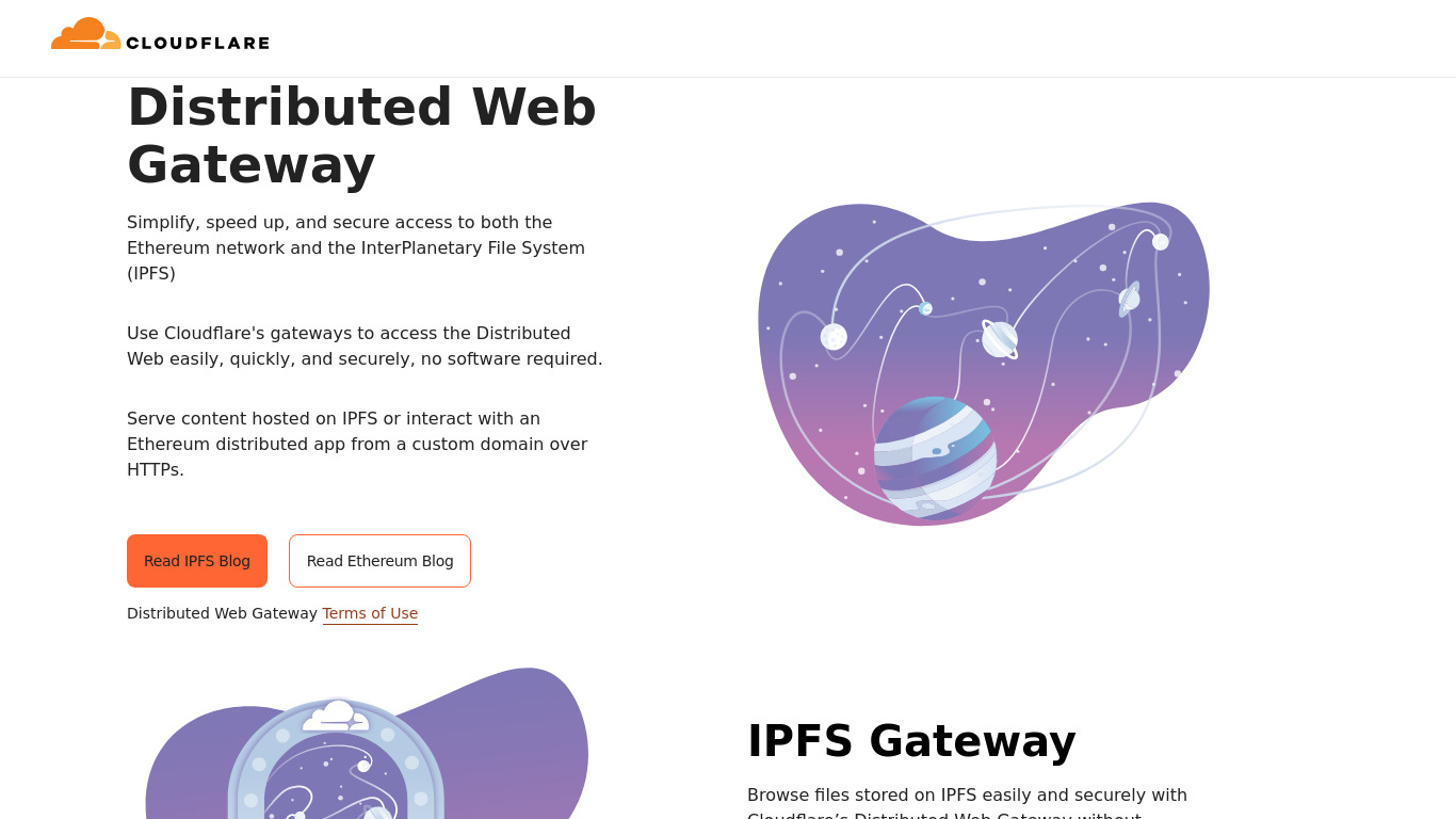 Cloudflare’s IPFS Gateway Landing page