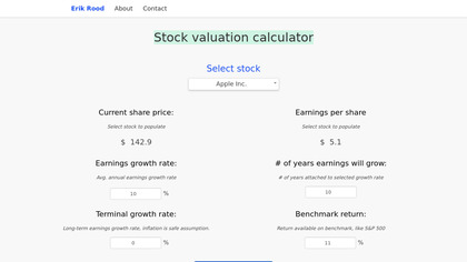 Stock valuation calculator image