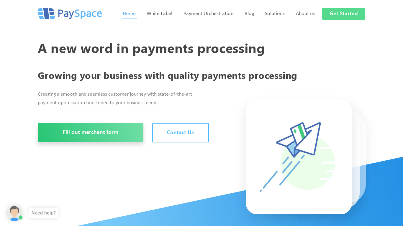 PaySpace Landing page