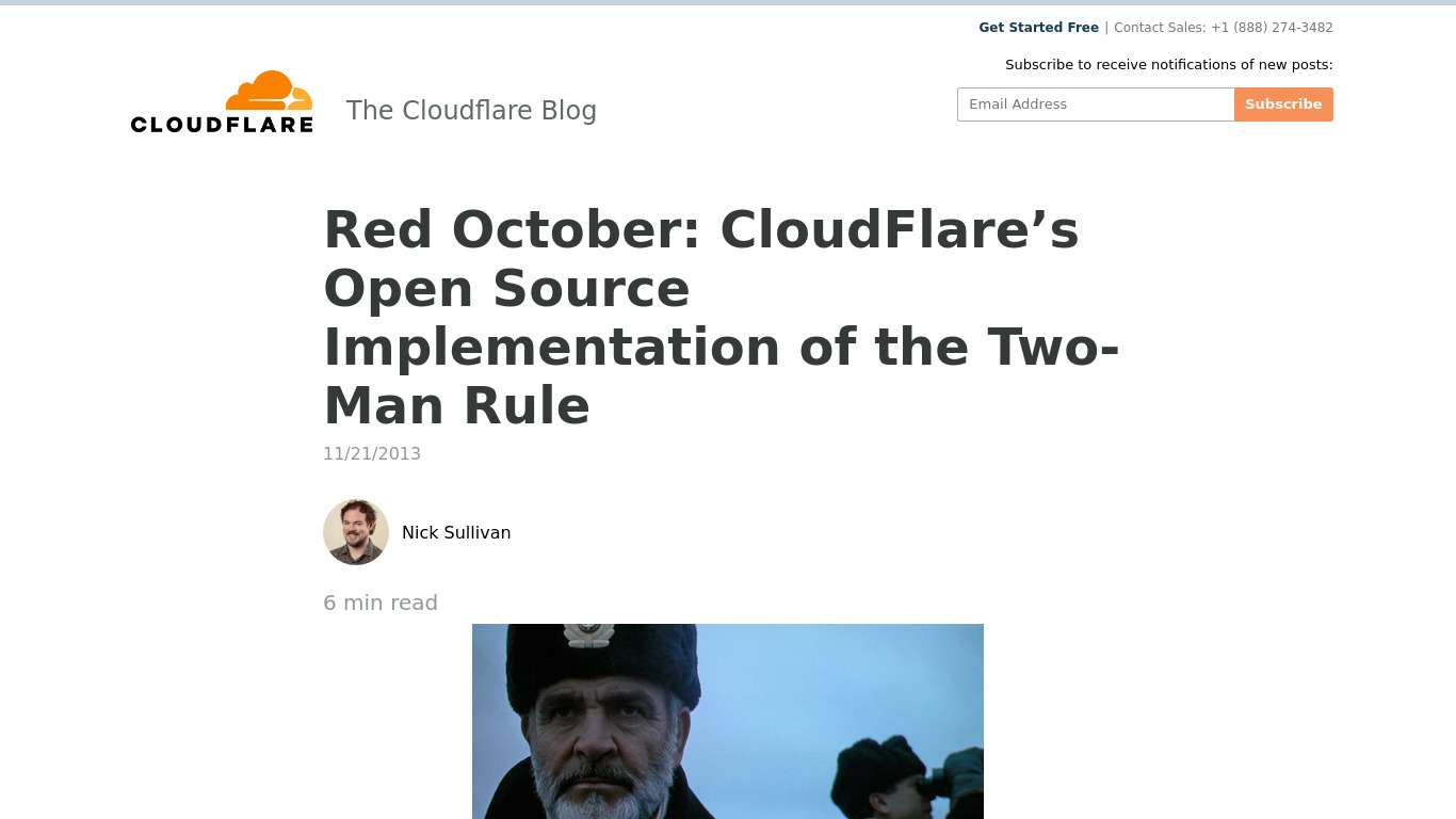 CloudFlare Red October Landing page