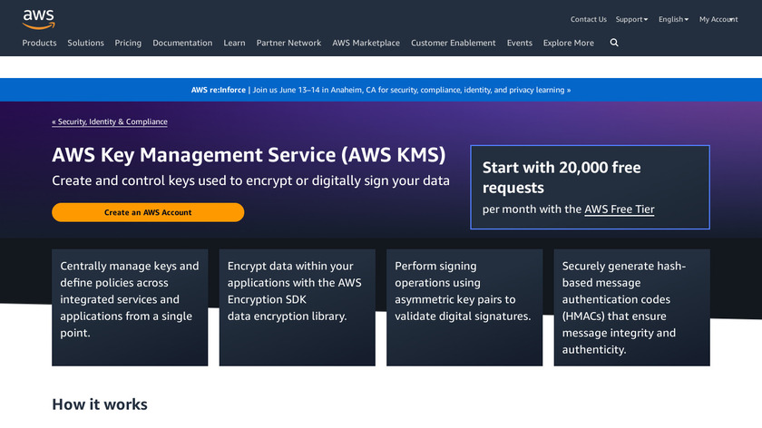 Amazon Key Management Service Landing Page