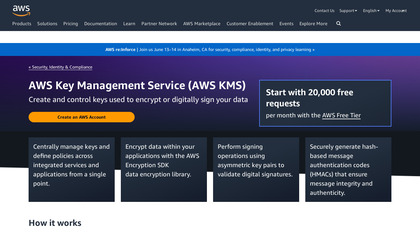 Amazon Key Management Service screenshot