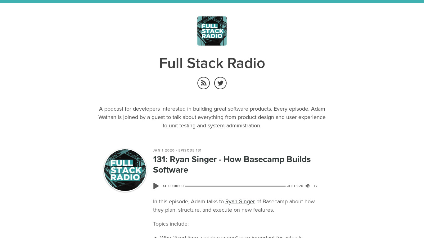 Full Stack Radio Landing page