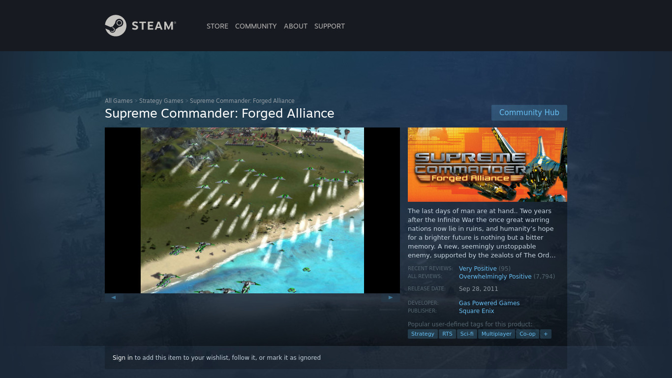 Supreme Commander: Forged Alliance Landing page