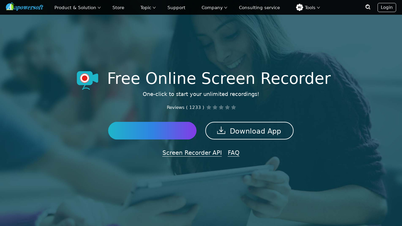 Apowersoft Free Online Recorder Landing page
