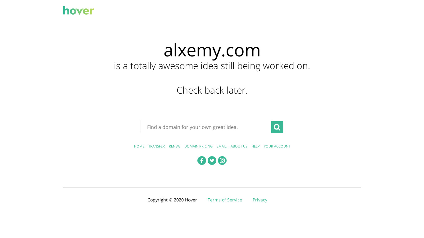 Alxemy Landing page