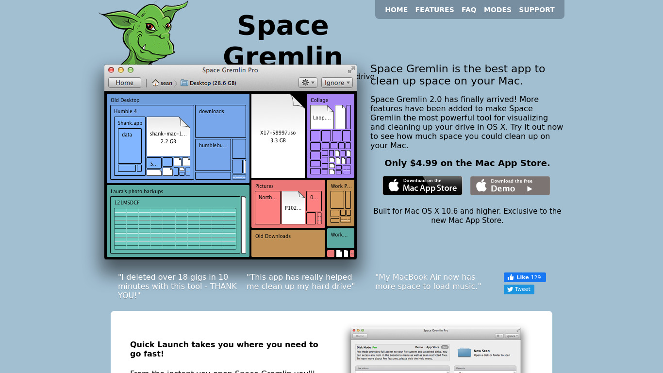 Space Gremlin Landing page