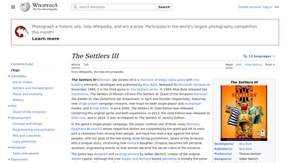 The Settlers III image